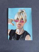 Gemälde Frau mit Sonnenbrille, Pop Art, Acryl