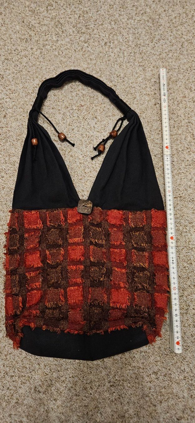 Taschen für Damen: Stofftasche mit Fransen und Holzperlen – Gebraucht aus Kloten von Kloten1 2