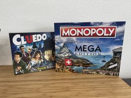 Spiele-Set: Monopoly Schweiz MEGA Edition + Cluedo (Neu & Un