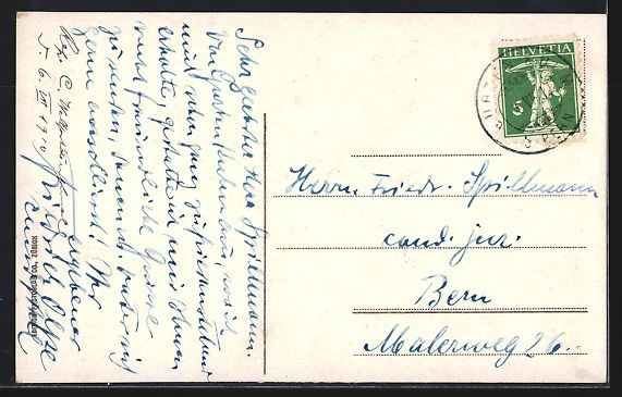 Ansichtskarten: Gurten-Kulm bei Bern, Hotel Pension Gurt – Gebraucht aus Berlin von bartko-reher 1