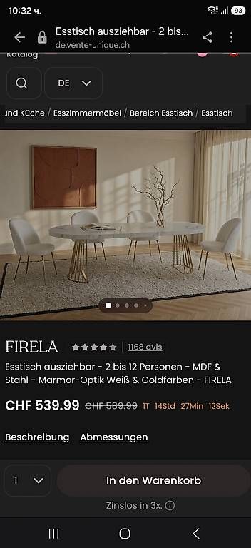 Set de table et chaises: Esstisch und Stühle  – D'occasion à Birrwil par pet_r5fz 3