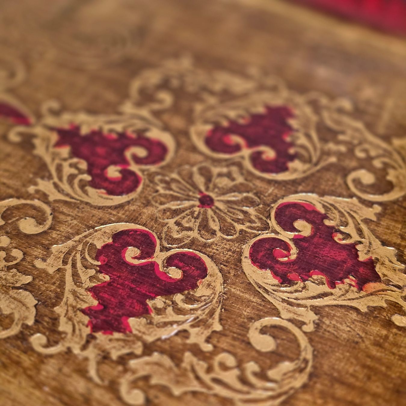 Servierplatten: Serviertablett, Gold, Rot, Vintage Stil – Gebraucht aus Rheinsulz von Dred 3