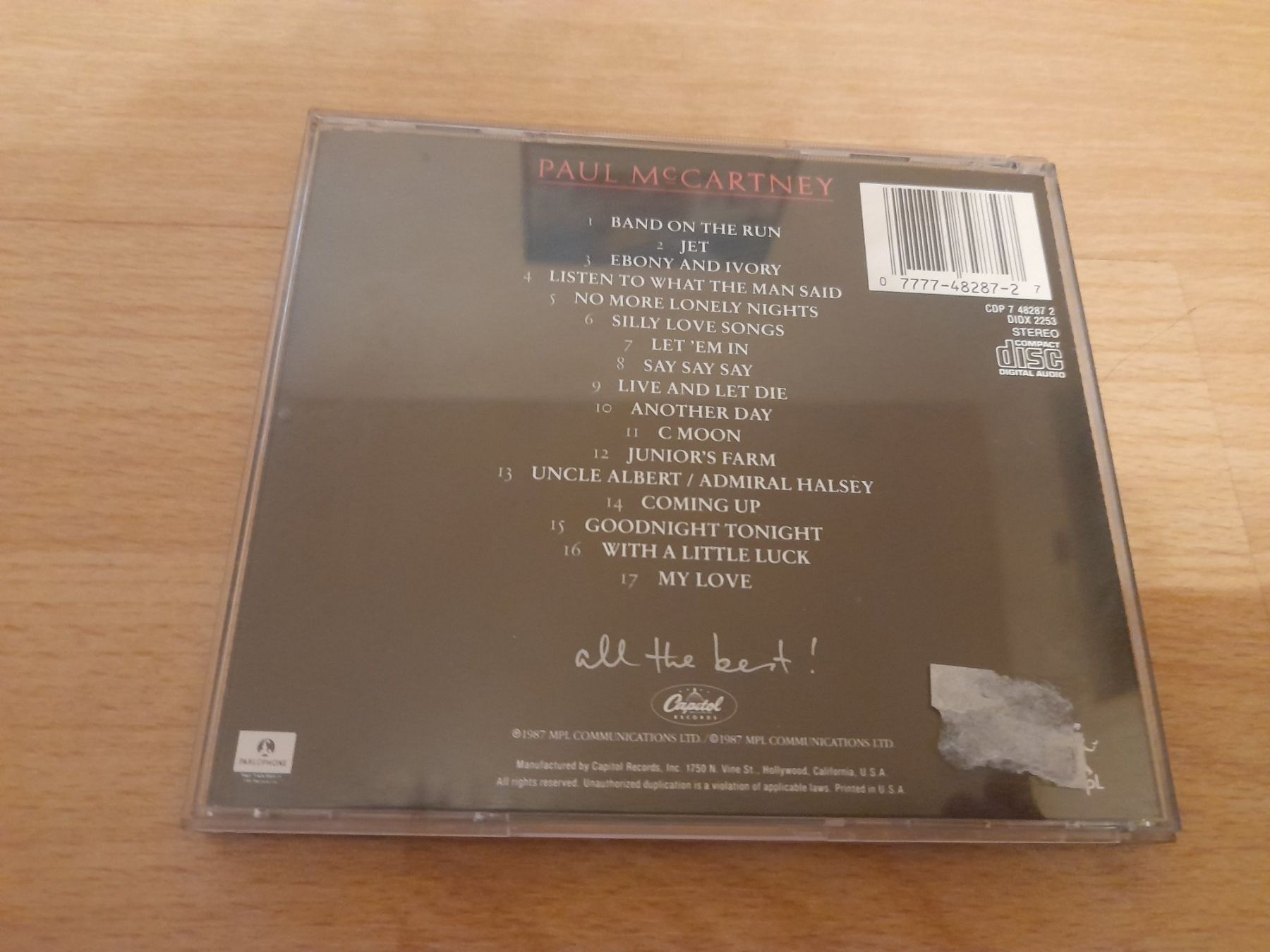CD: CD Paul McCartney - All The Best – Usato da Lustmühle venduto da chevi03 2