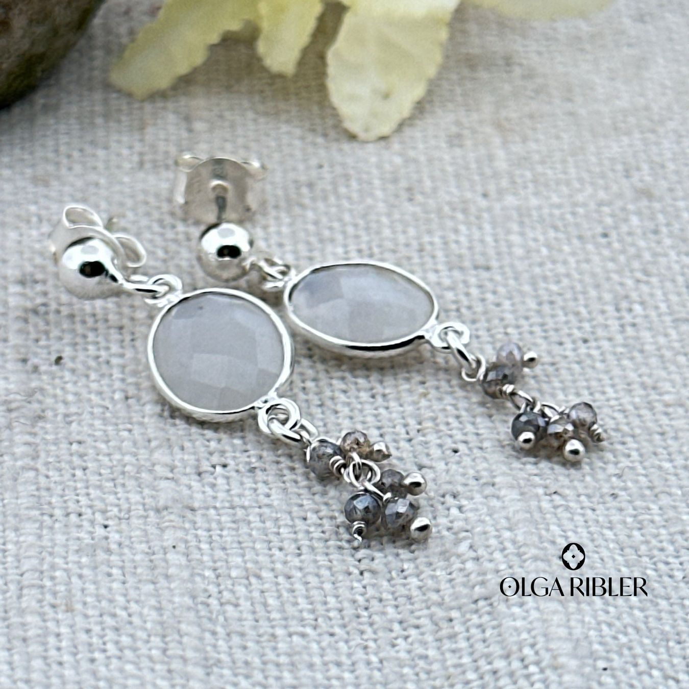 Olga Ribler Orecchini pendenti & Orecchini a lobo: Ohrstecker mit Mondstein - Sterling Silber 925 – Nuovo (secondo la descrizione) da Luzern venduto da Schmuckoutlet 1
