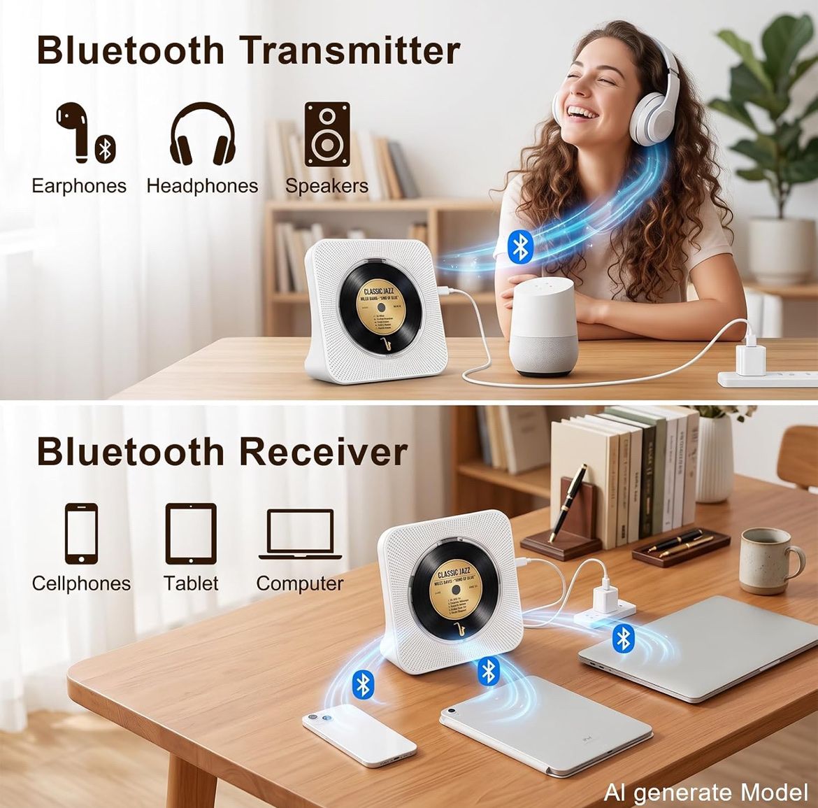Audio- & Mediensysteme: Gueray Tragbarer CD Player mit Bluetooth Desktop CD-Player  – Neu und originalverpackt aus Rheineck von cha_p9qy 9