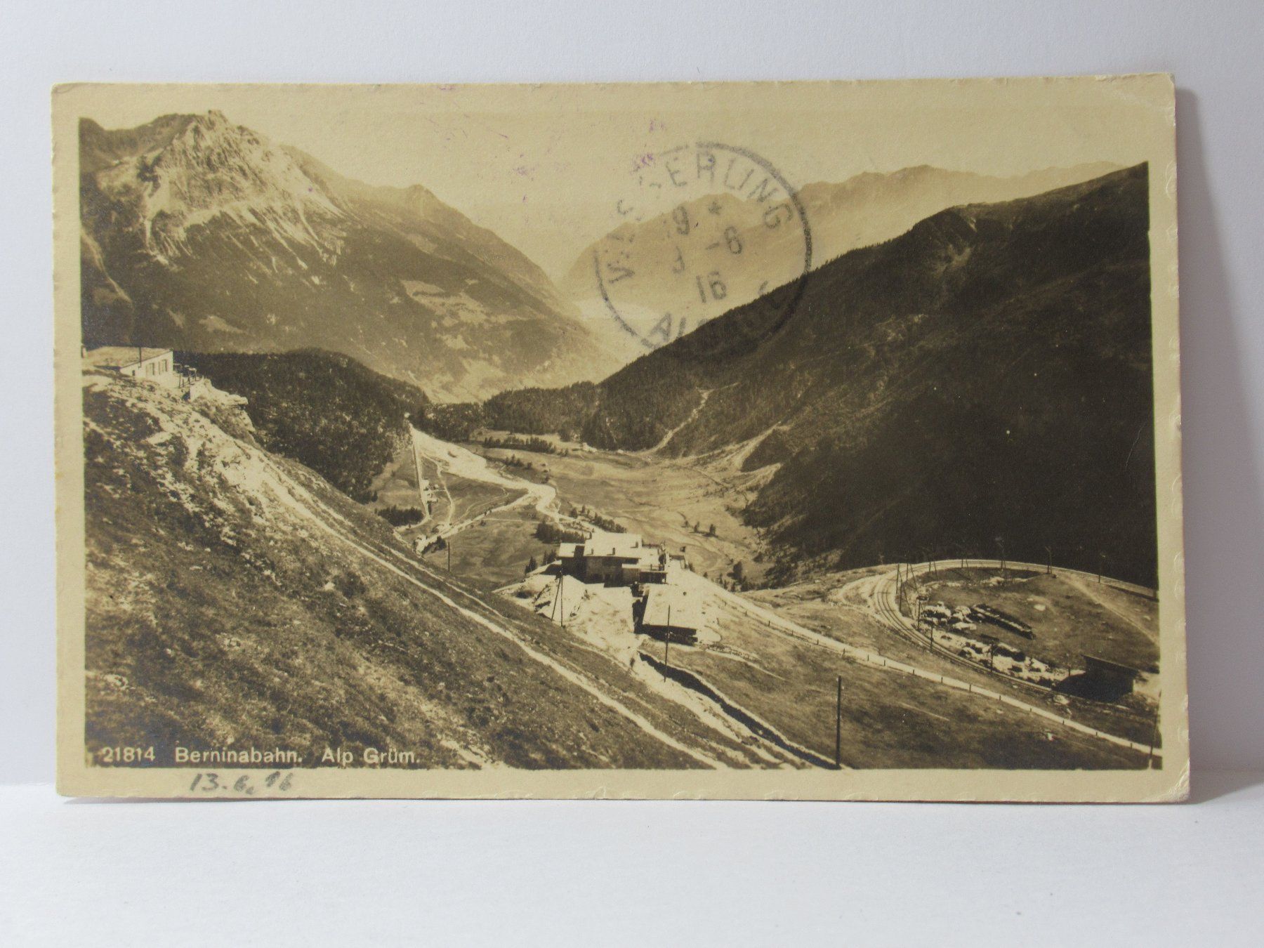 Cartoline postali: Berninabahn , Alp Grüm , Stempel 1916 – Usato da Grenchen venduto da Bluemchen1900