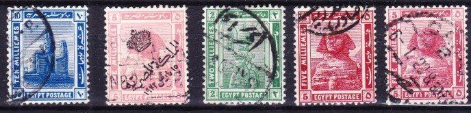 Tutti i francobolli: Série 5 timbres - Égypte - 1921 - Obl. – Usato da Blonay venduto da Leglaude_01