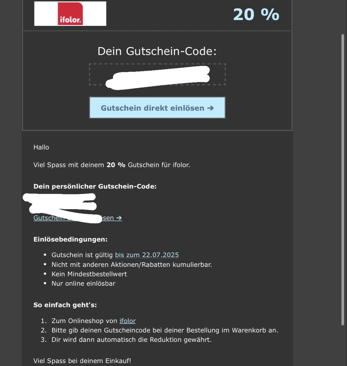 Ifolor Gutscheine: IFolor Gutschein 20% Rabatt – Neu und originalverpackt aus Wallisellen von Last_Chance_Sale 1