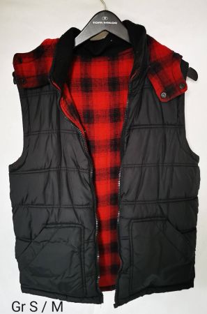 kariertes Gilet Jacke / schwarz rot Gr. S / M