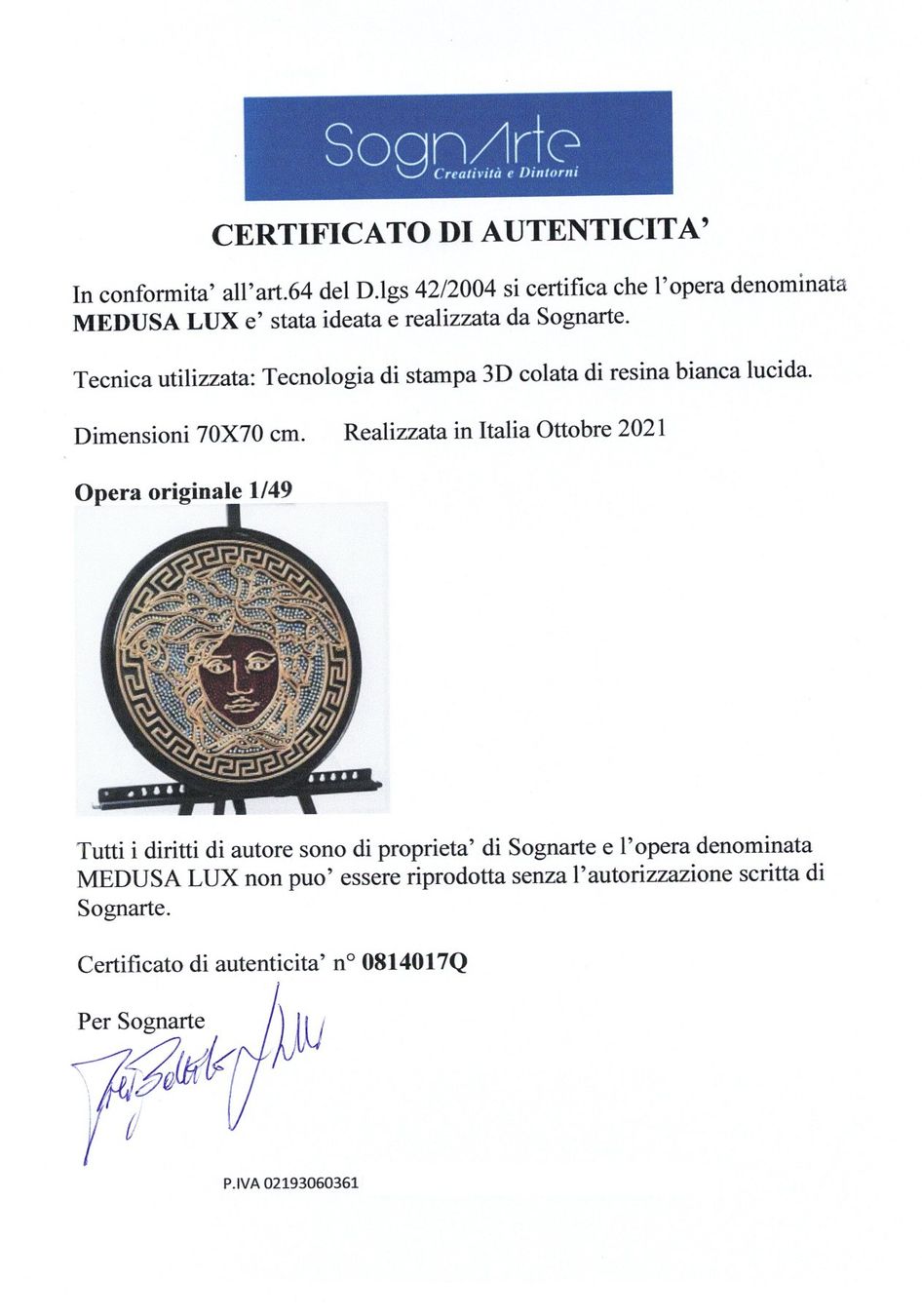 Dipinti: VERSACE 3D print exclusive artwork, Ltd.1/49, Certificate – Nuovo e nell'imballaggio originale da Le Mont-sur-Lausanne venduto da luxurylover 6