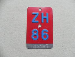 Velonummer Velo Rad ZH 1986 Zürich 86 Nummer Geschenk Bike