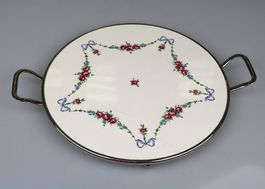 Vintage Servierplatte/ Tortenplatte mit floralem Dekor