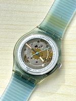 Swatch Automatikuhr transparent blau guten Zustand