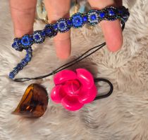 HAARSCHMUCK PINK PEWTER KLAMMER BLÜTE HAARBAND HAARREIFEN