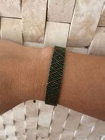 Miyuki Perlenarmband Dunkelgrün