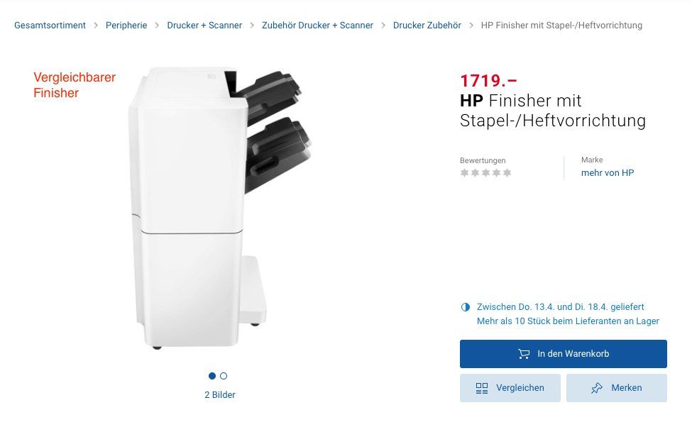 HP Drucker > HP MFP E77830z Plus inkl. Finisher Kaufen auf Ricardo