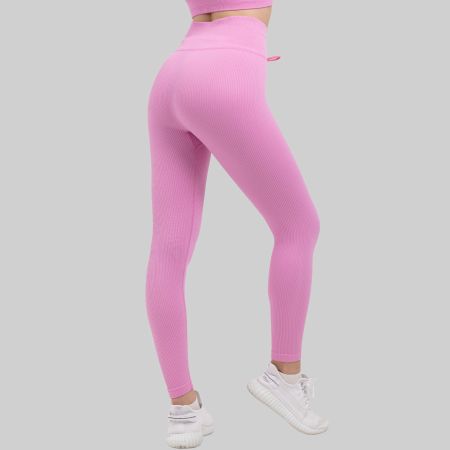 Leggings High Waist Blickdicht Push Up Baby Rosa XL YAKWARY