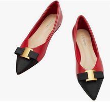 Escarpins pour Femme Rouges Plat Chaussures Plates Taille 38