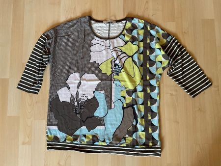 Damen Shirt Blumenmuster Streifen Grösse L guter Zustand