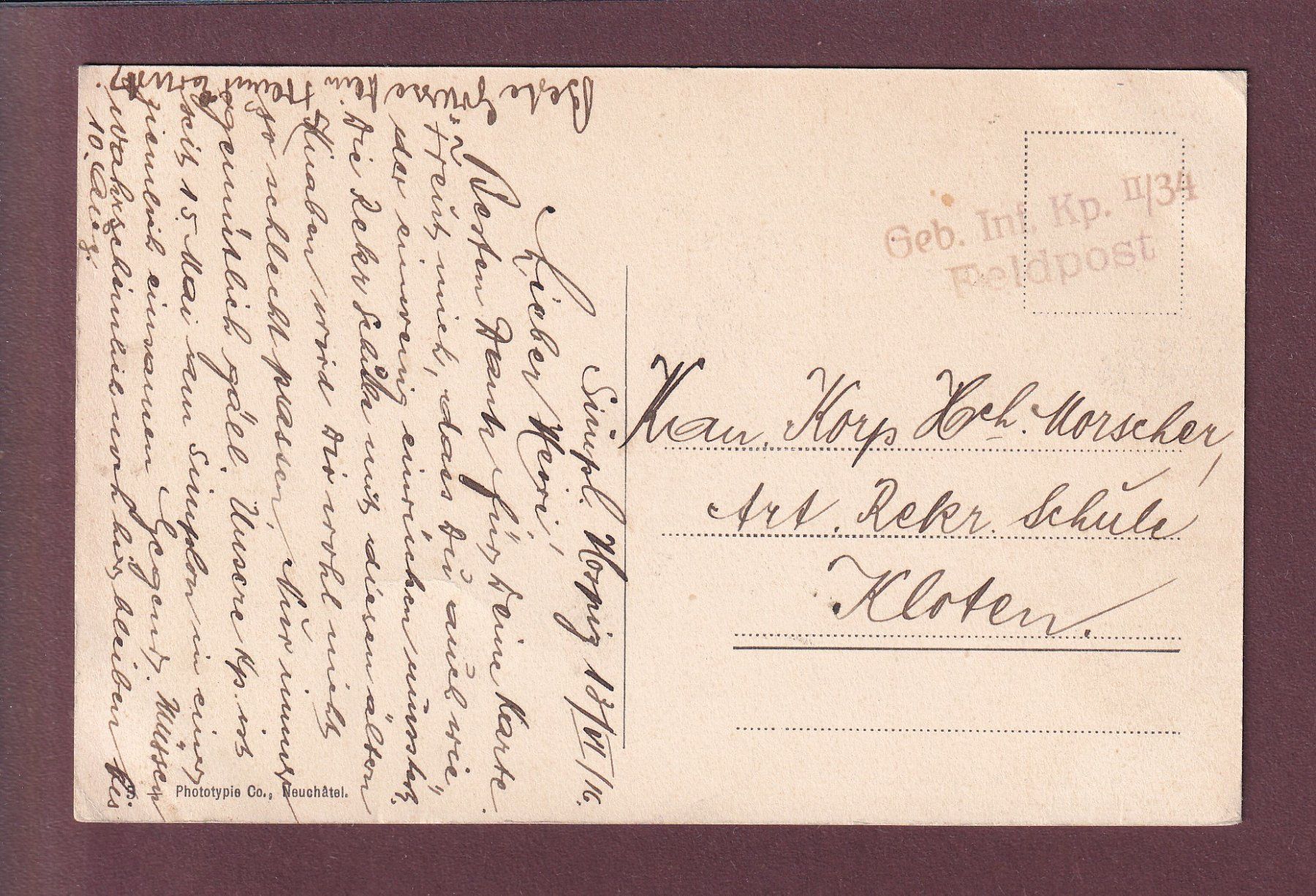 Ansichtskarten: Hospice du SIMPLON - Maître et chiens - 1916 - Feldpost – Gebraucht aus Pully von nicecards 1