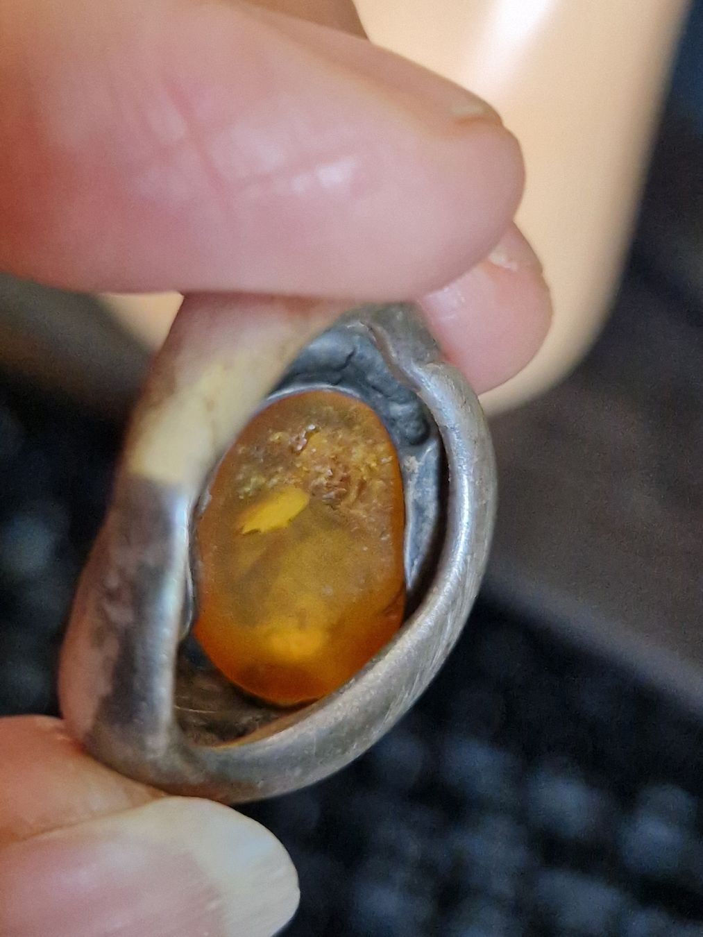 Anelli: Belle bague  argent et ambre – Usato da SAXON venduto da Mariposita1428 1