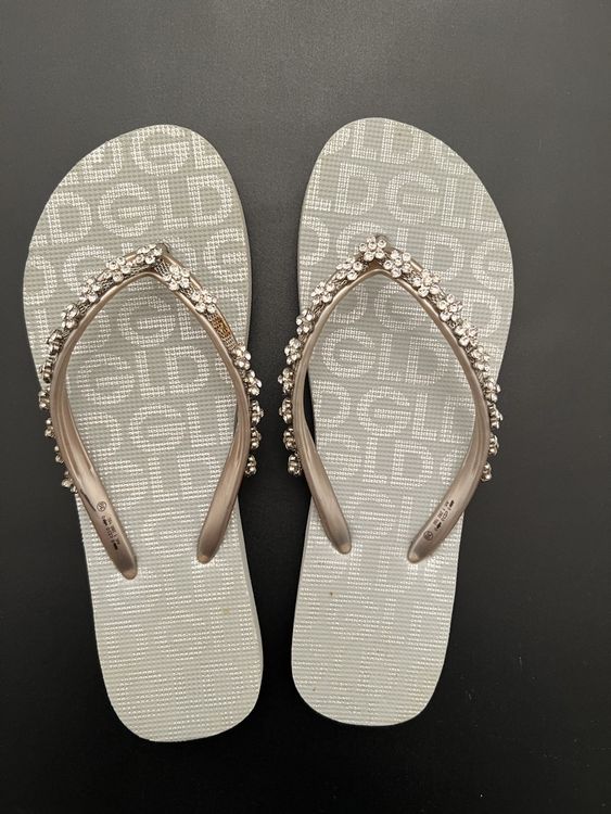 Damen Flip Flops Glitzer Keilsandalen - Rutschfeste Badelatschen Für Strand Und Sommer
