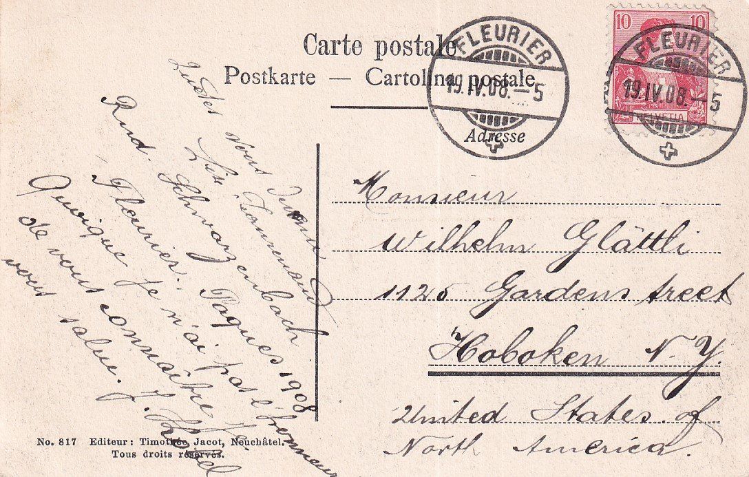 Cartoline postali: Fleurier  NE    -    Vue générale        en 1908 – Usato da Brig venduto da Valcards54 1