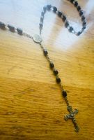 AntikeR RoseNKranz mit Jesus & MariA …Schwarze Perlen