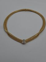 Massive Goldkette mit Brillianten, 18K // 750er Gelbgold