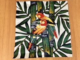 Exotisches Bild mit Papageien-Motiv, Handemade