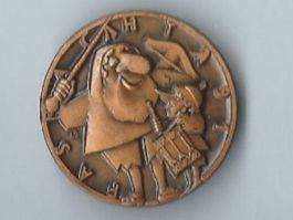 Fasnachtsplakette Basel, "Blaggedde" 1991 (Bronce)