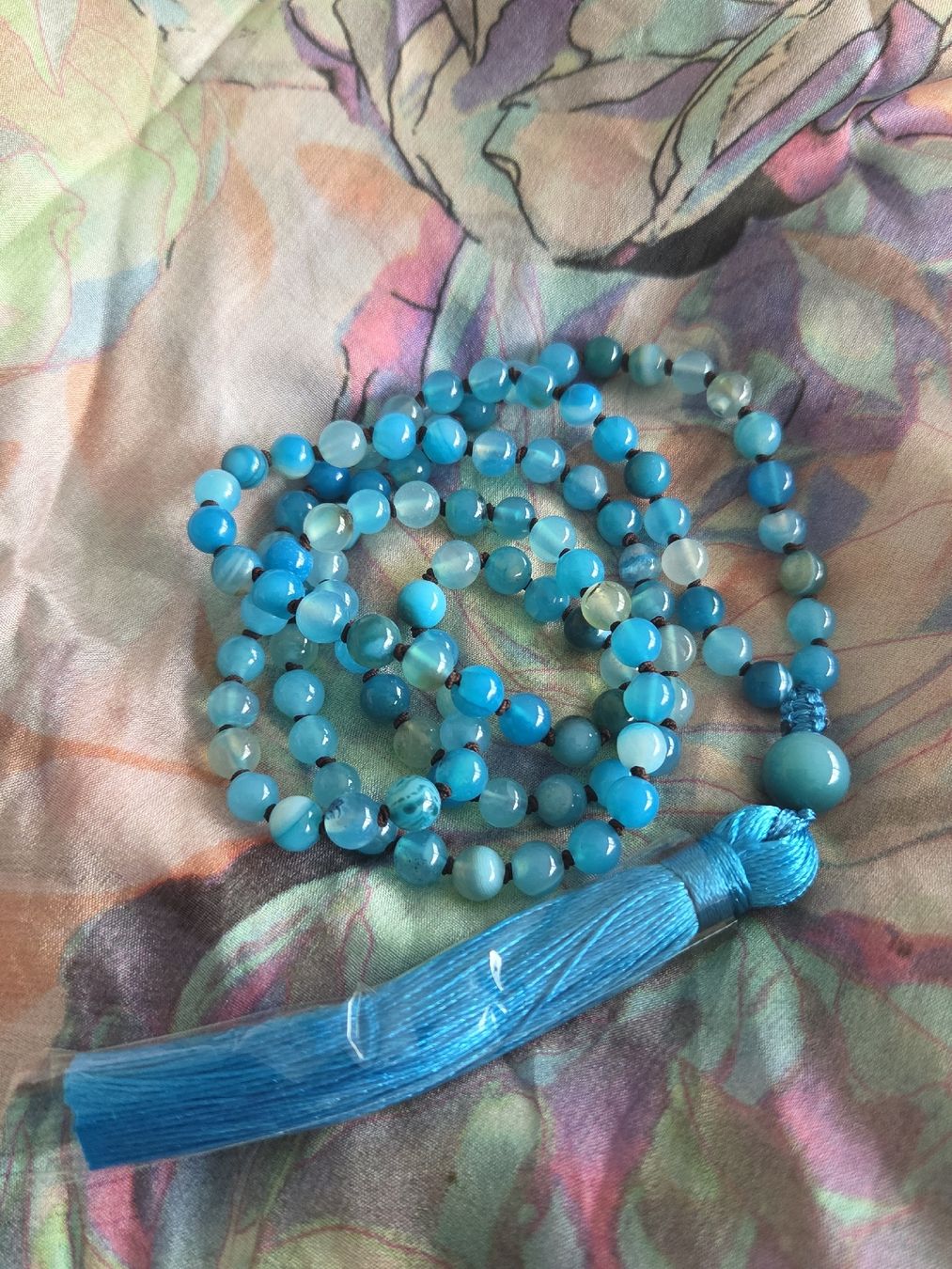 Catenine: Blaue Achat-Kette, lang – Nuovo e nell'imballaggio originale da Frauenfeld venduto da Schenken-mit-Herz