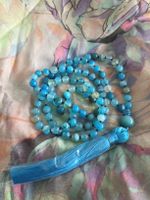 Blaue Achat-Kette, lang