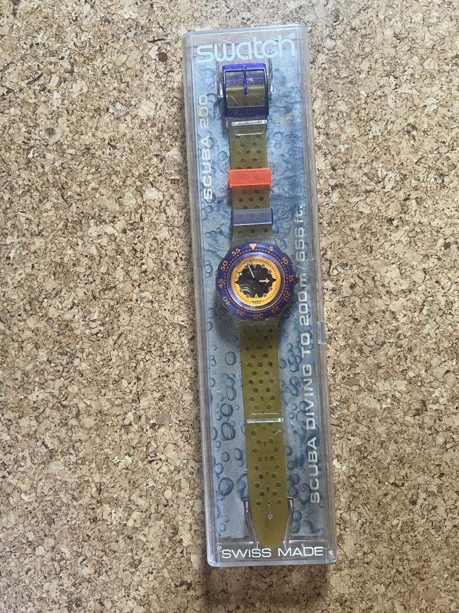 Swatch Orologi: Swatch Scuba 200 Uhr VIOLET Orange – Usato da Basel venduto da bellespirit 1