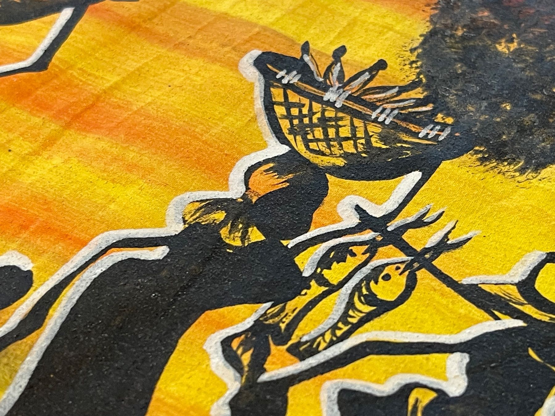 Dipinti: Bild Malawi Afrika handgemalt auf Leinenpapier – Usato da Meisterschwanden venduto da GleMar 1