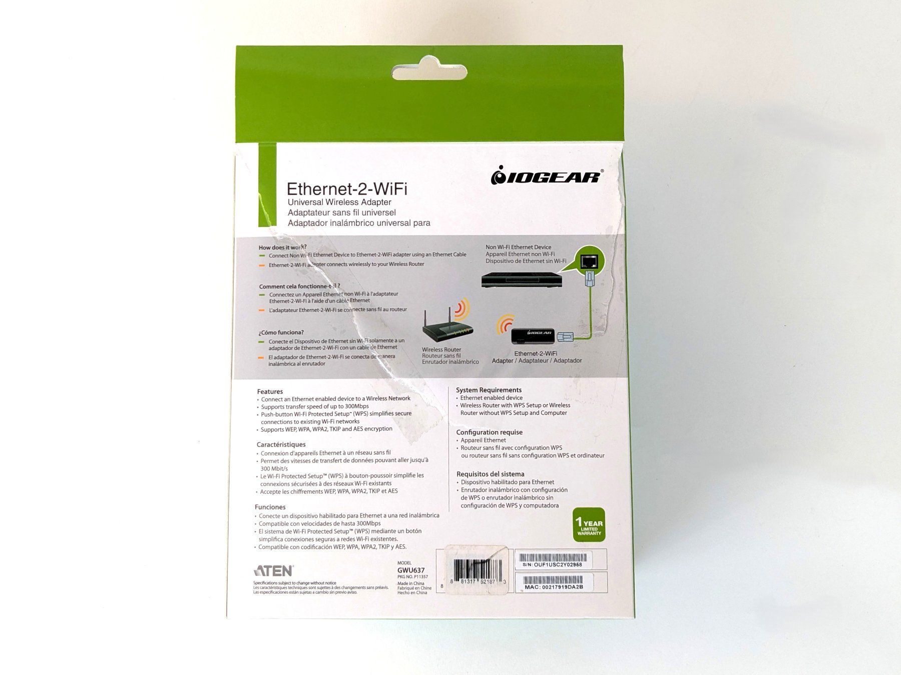 Unità & Adattatore: IOGEAR Ethernet-2-WiFi Adapter – Nuovo (secondo la descrizione) da Dintikon venduto da Restwert_Dintikon 7