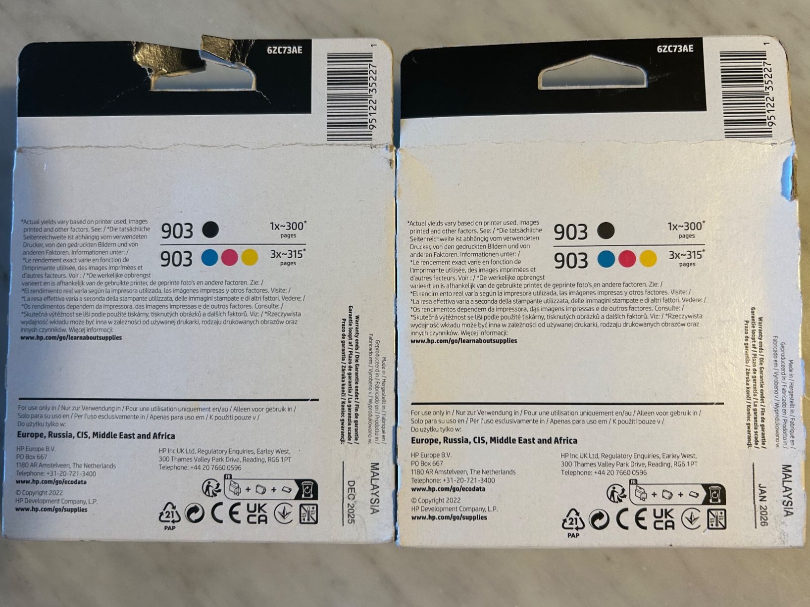 Hewlett Packard Cartucce per stampanti & toner: HP 903 Druckerpatronen 4-pack - 2 Stück – Nuovo e nell'imballaggio originale da Oberwil b. Zug venduto da design_at_work 1
