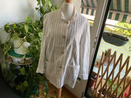 Super Blazer/veste/chemise rayée MAMA B, lin et coton, Gr. M