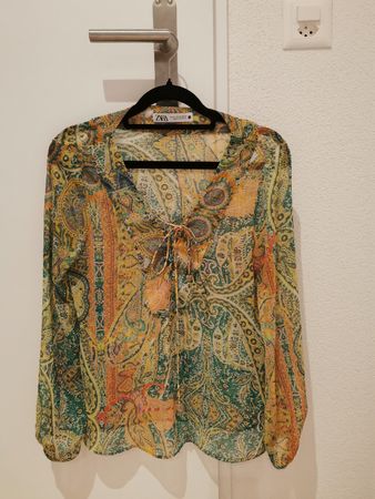 ZARA Bluse Paisley Muster Grösse XS 