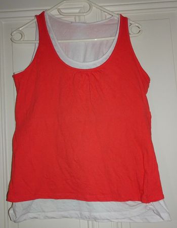 Débardeur rouge et blanc, Yessica C&A