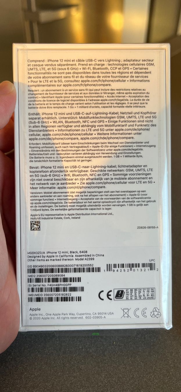Apple Handys / Smartphones: Apple iPhone 12 mini 64 Go Noir  NEUF SOUS BLISTER – Neu und originalverpackt aus Veyrier von Deniro2 1