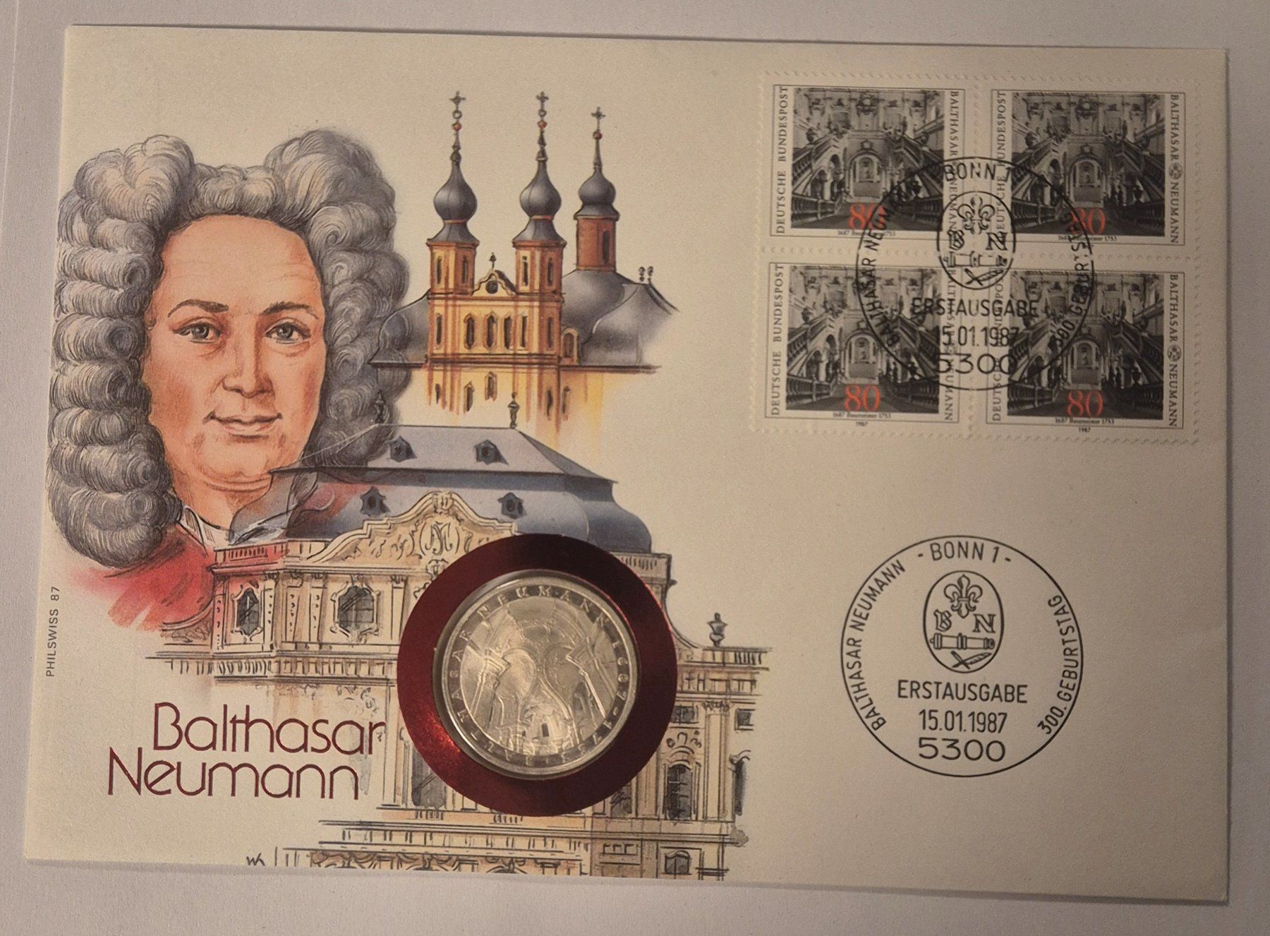 Tutti le monete: Numisbrief Balthasar Neumann mit Silber-5-DM ab 1 Fr. !! – Usato da Luzern venduto da Vreneli_1