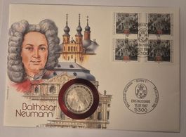 Numisbrief Balthasar Neumann mit Silber-5-DM ab 1 Fr. !!