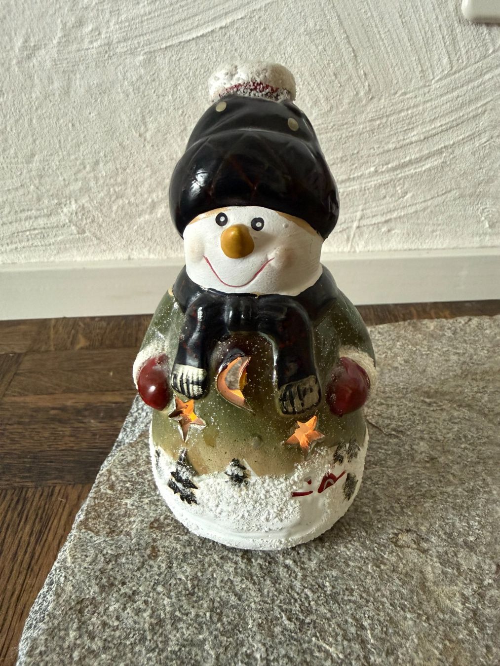 Kerzenständer: KERAMIK  WINDLICHT  TEELICHT  SCHNEEMANN – Gebraucht aus Subingen von ArtBead 7