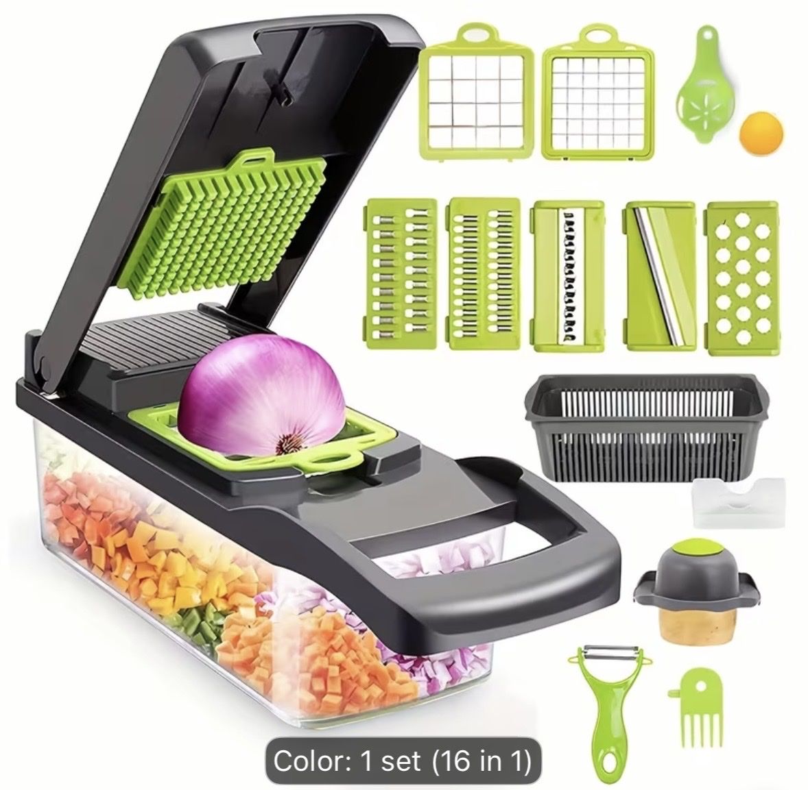 Elettrodomestici da cucina: Multifunctional 16 in 1 Food Chopper, Vegetable Chopper, – Nuovo e nell'imballaggio originale da Zürich venduto da kri_nx5f