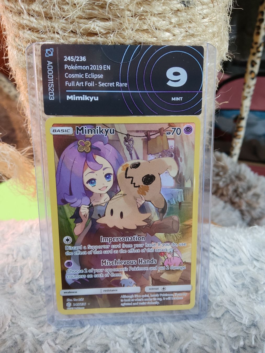 Pokémon Cartes à collectionner: MIMIKYU 245/236 Cosmic eclipse 2019 EN SR AIGrading 9 – Neuf (Voir description) à Vezio par 41181
