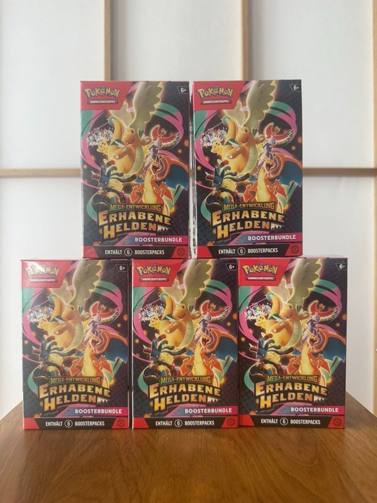 Pokémon Carte collezionabili: 5x Pokémon Mega-Ent.: Erhabene Helden Booster Bundle -DE – Nuovo e nell'imballaggio originale da Härkingen venduto da _JOKA_
