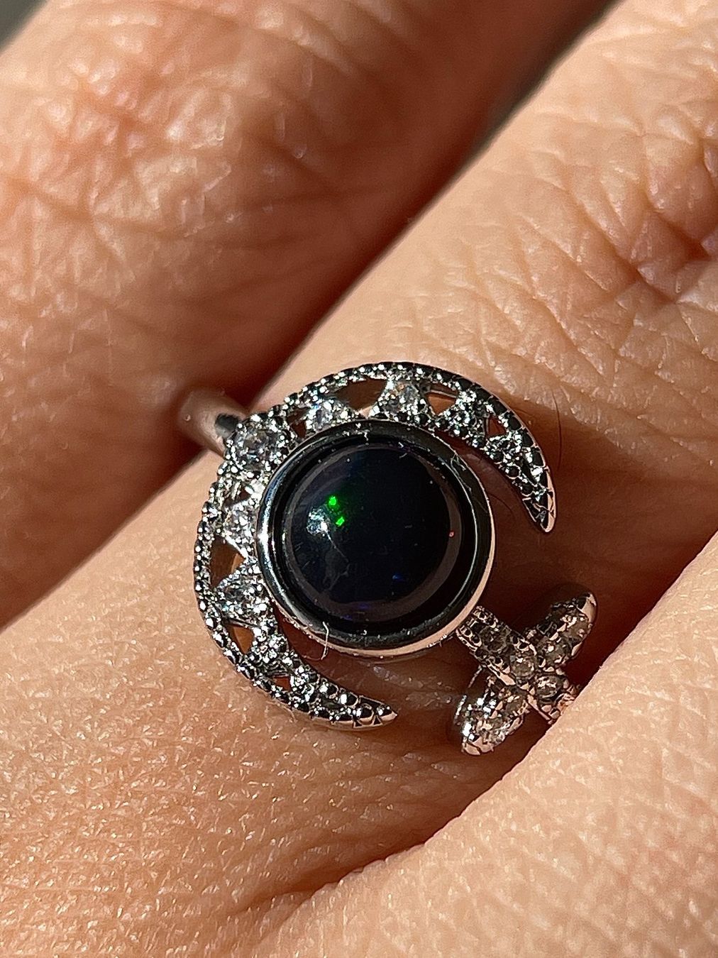 Edelsteine: Australischer Schwarzer Edelsteinring Naturstein Opal – Neu und originalverpackt aus Schiers von sisikristall 1