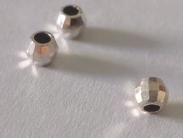 3mm 100 Stück Silber 925 Kugel zwischen Perlen basteln Kette