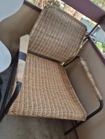 Rattan Stuhl mit Metallgestell
